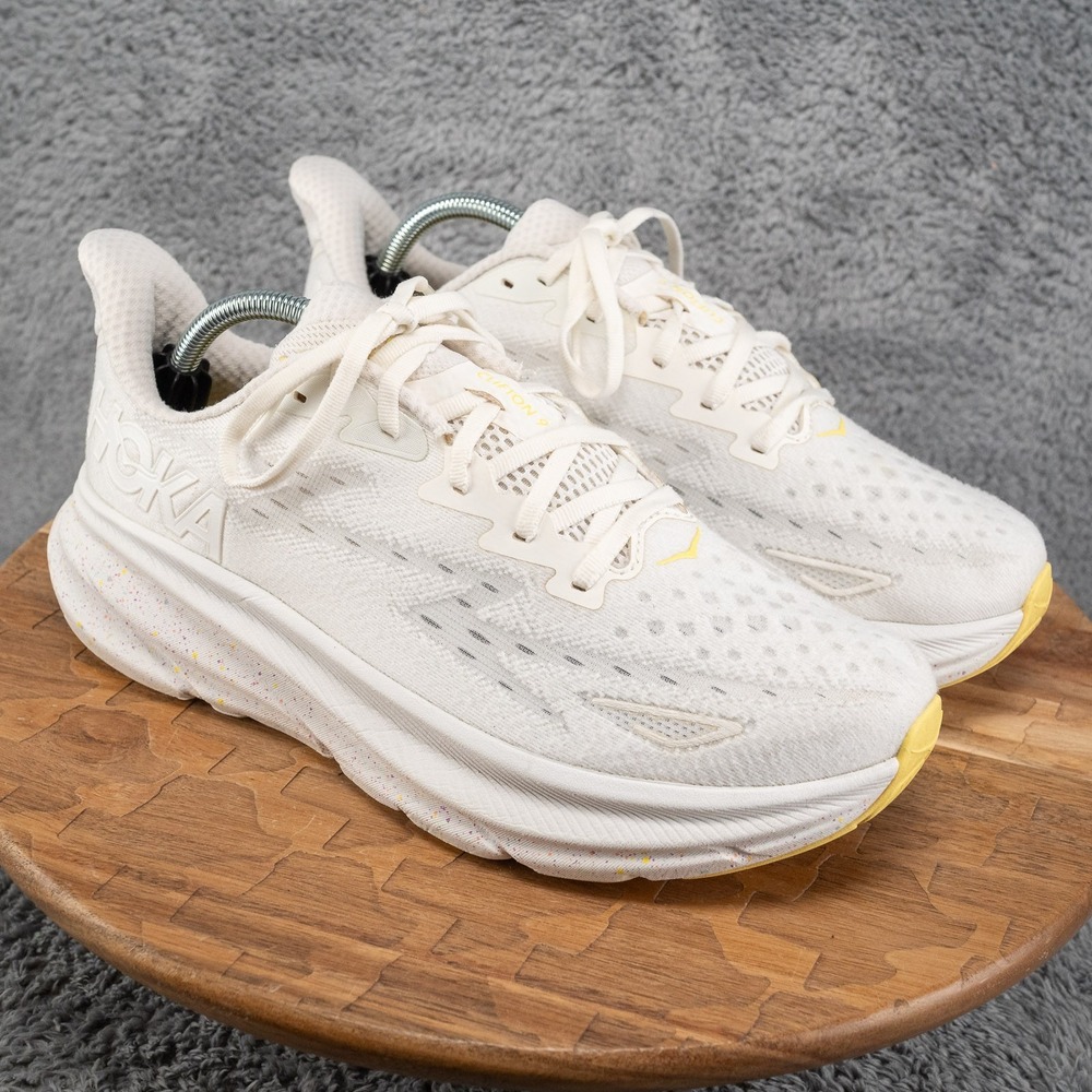 Hoka One One Clifton 9 Women's Running Shoes Size 11 B White/Lemonade